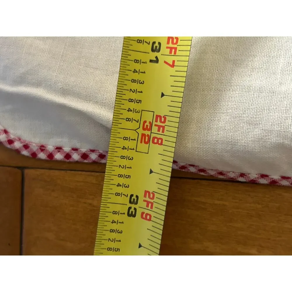 Vintage hand-embroidered square table topper tablecloth fruit design